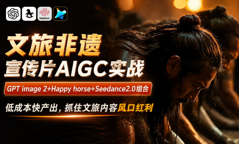 文旅非遗宣传片AIGC实战，GPT image 2+Happy horse+Seedance2.0组合，低成本快产出，抓住文旅内容风口红利-优优云网创