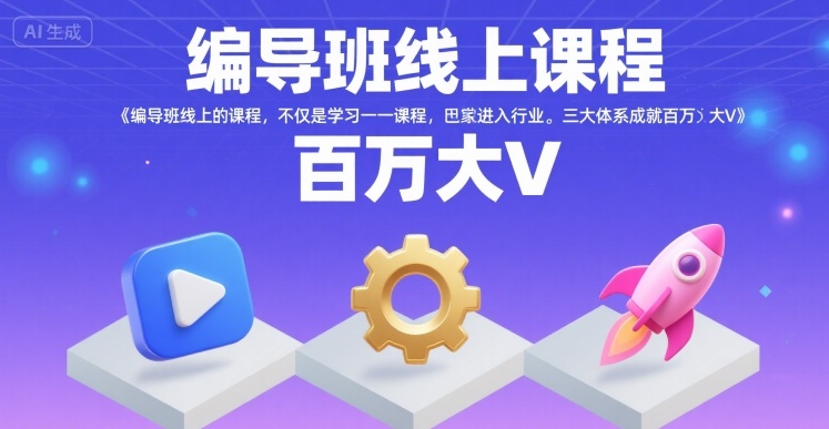 编导班线上课程，不仅是学习一门课程，更是进入一个行业，三大体系成就百万大V-优优云网创