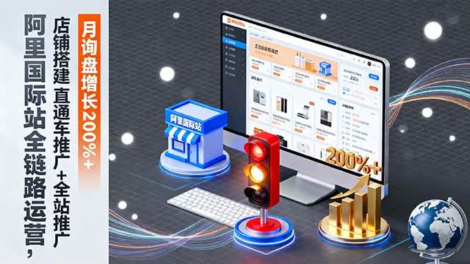 （16311期）阿里国际站全链路运营，店铺搭建+直通车推广+全站推广，月询盘增长200%+-优优云网创