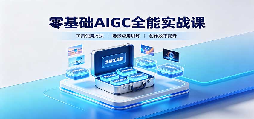 零基础AIGC全能实战课：覆盖绘画、影音、PPT、小说多场景AI创作-优优云网创