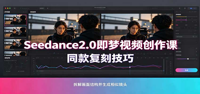 Seedance2.0即梦视频创作课:剧本式视频制作,同款复刻技巧,多行业案例落地教学-优优云网创
