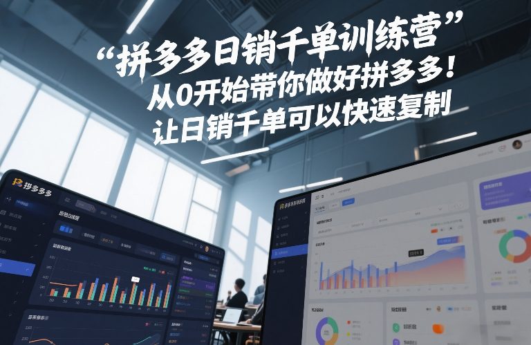 拼多多日销千单训练营，从0开始带你做好拼多多，让日销千单可以快速复制(更新26年5月)-优优云网创