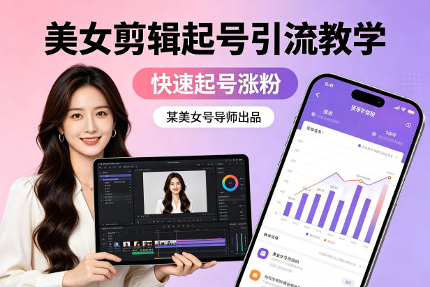 某美女号导师出品：美女剪辑起号引流教学，快速起号涨粉-优优云网创