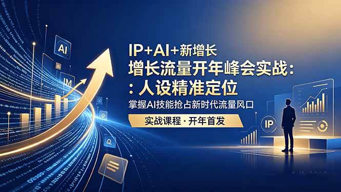 （18530期） IP+AI+新增长 流量开年 峰会实战：人设精准定位 掌握AI技能抢占新时代流量风口-优优云网创