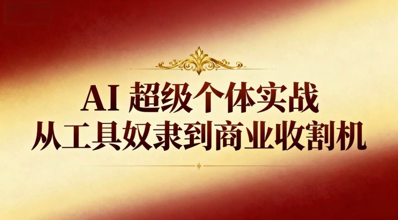 （16718期）AI超级个体实战：从工具奴隶到商业收割机-优优云网创