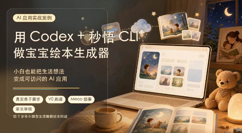 (19415期)AI应用实战案例,用Codex+秒悟CLl做宝宝绘本生成器,小白也能把生活想法变成可访问的AI应用-优优云网创