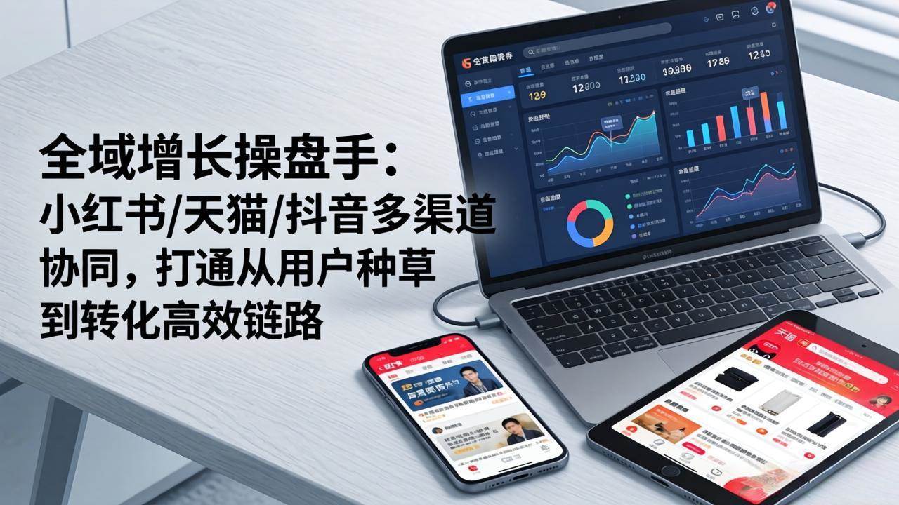 （17605期）全域增长操盘手：小红书/天猫/抖音多渠道协同，打通从用户种草到转化高效链路-优优云网创