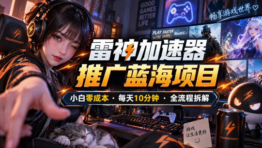 雷神加速器推广5.0实操教程：口令图文玩法全流程拆解（零成本·每天10分钟）-优优云网创