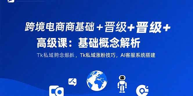 （15496期）跨境电商基础+晋级+高级课：基础概念解析,Tk私域涨粉技巧,AI客服系统搭建-优优云网创