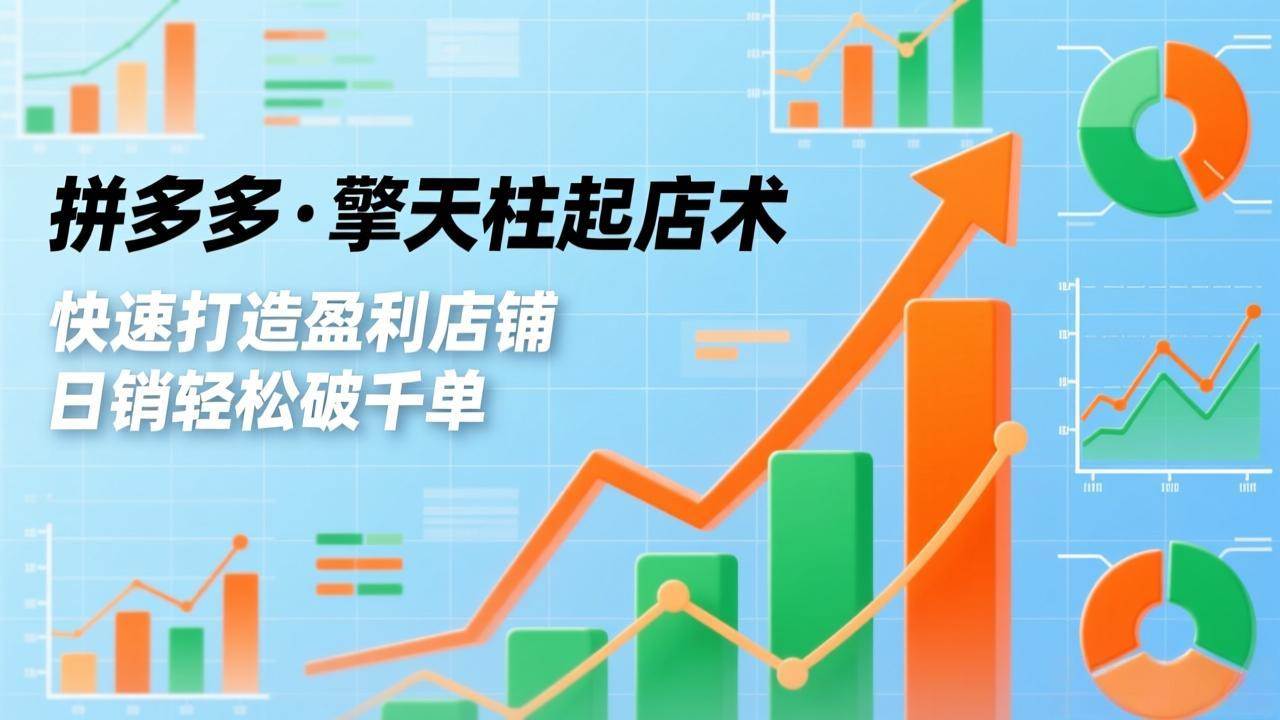 （17715期）拼多多·擎天柱起店术3.0(更新)，爆流布局、利润起飞、不断流，快速打造盈利店铺，日销破千单-优优云网创