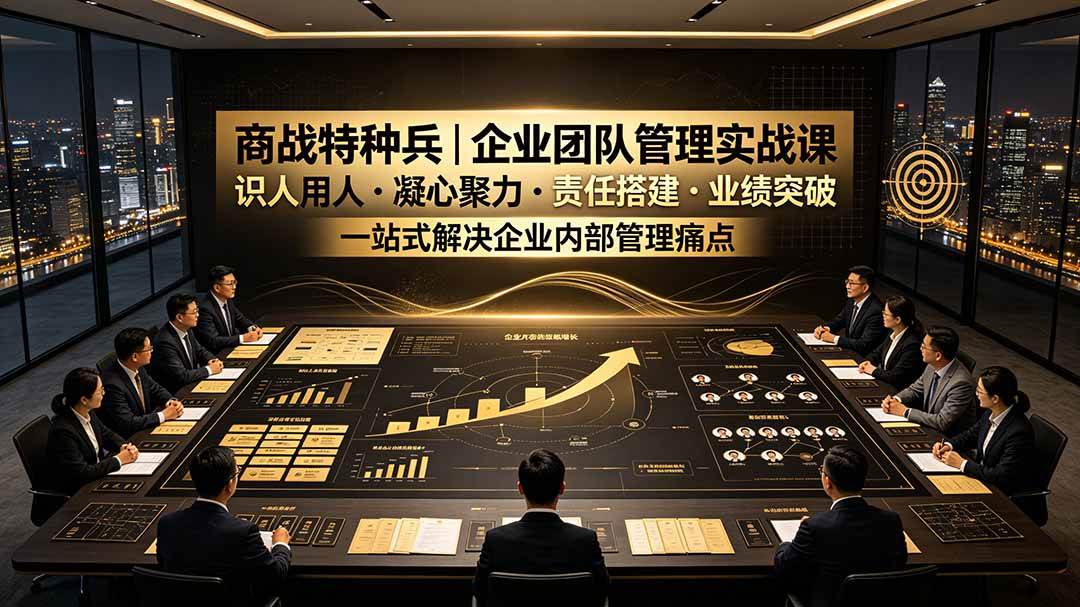 （19534期）商战特种兵｜企业团队管理实战课：识人用人｜凝心聚力｜责任搭建｜业绩突破，一站式解决企业内部管理痛点-优优云网创