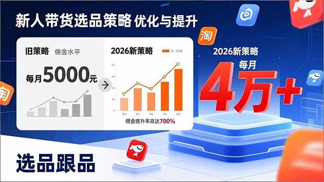 （17480期）新人带货别瞎选品！这套2026全新选品跟品策略，让我的佣金从0做到每月4万+-优优云网创