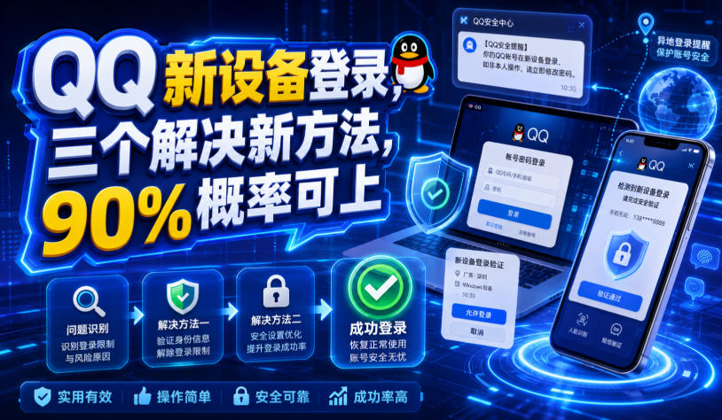 QQ新设备登录，三个解决新方法，90%概率可上-优优云网创