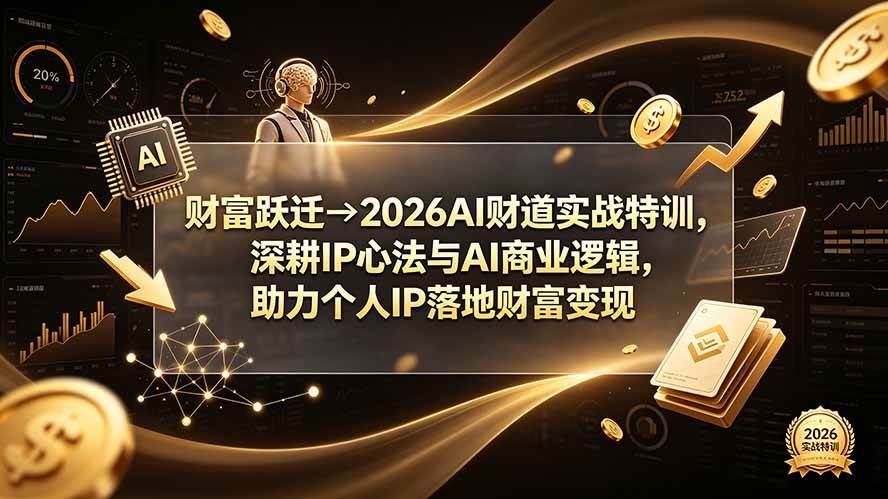 （19547期）财富跃迁→2026AI财道实战特训，深耕IP心法与AI商业逻辑，助力个人IP落地财富变现-优优云网创