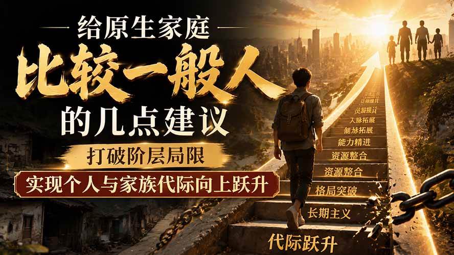 （19708期）付费文章：给原生家庭比较一般人的几点建议，打破阶层局限，实现个人与家族代际向上跃升-优优云网创