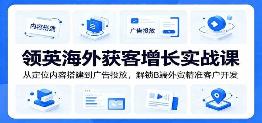 领英海外获客增长实战课：从定位内容搭建到广告投放，解锁B端外贸精准客户开发-优优云网创