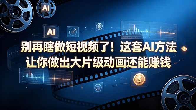 (18549期)别再瞎做短视频了!这套 AI 方法让你做出大片级动画还能赚钱【原创双语字幕】-优优云网创