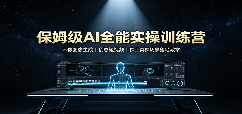 保姆级AI全能实操训练营：人像图像生成，创意短视频，多工具多场景落地教学-优优云网创