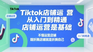 Tiktok店铺运营从入门到精通，店铺运营是基础，不懂运营店铺，瞎折腾店铺就是折腾自己-优优云网创