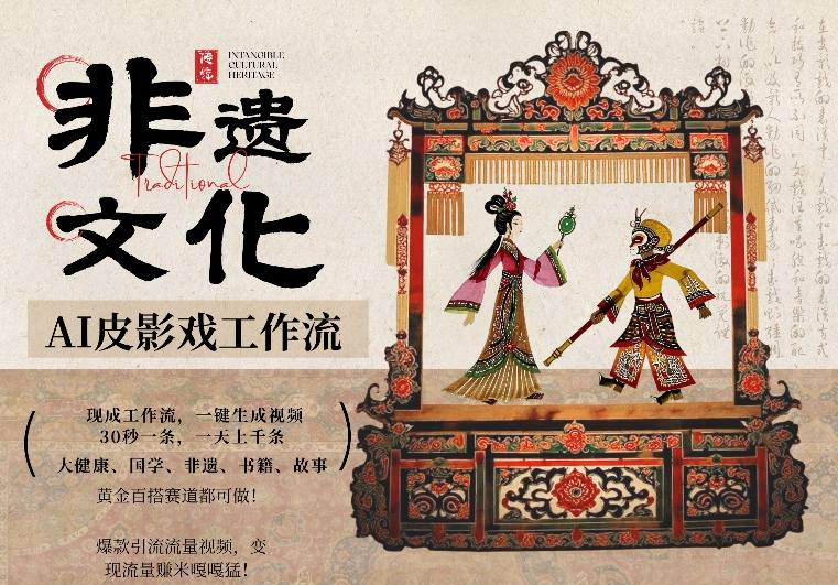AI一键生成民俗文化非遗皮影戏视频，一刀不剪无需剪辑，30S一条，一天上百条，流量财富嘎嘎猛-优优云网创