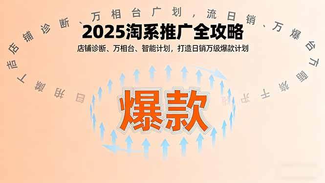 （16067期）2025淘系推广全攻略，店铺诊断、万相台、智能计划，打造日销万级爆款计划-优优云网创