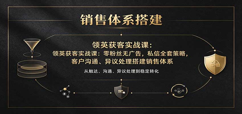 领英获客实战课：零粉丝无广告，私信全套策略，客户沟通、异议处理搭建销售体系-优优云网创