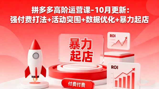 （16366期）拼多多高阶运营课-10月更新：强付费打法+活动突围+数据优化+暴力起店-优优云网创