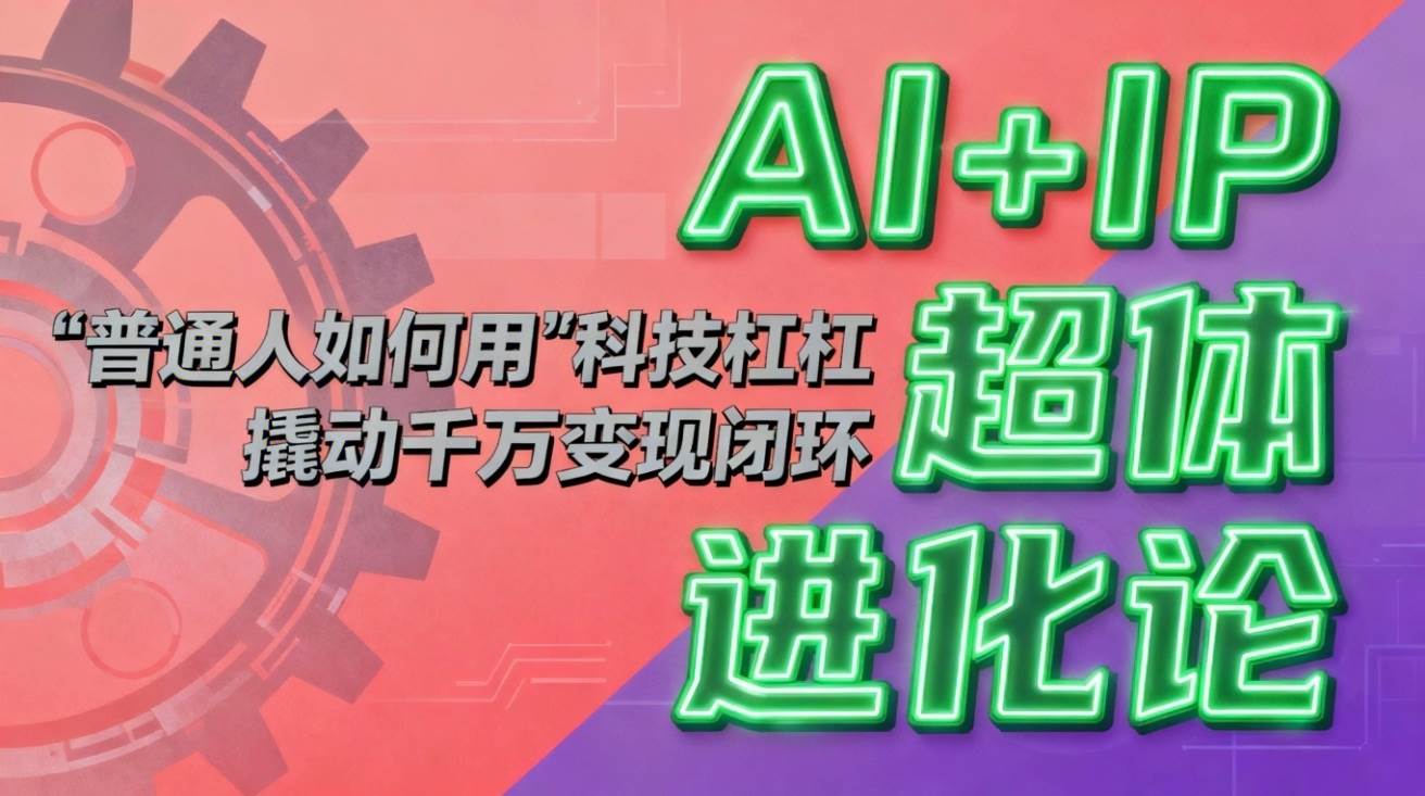 （16703期）AI+IP超体进化论：普通人如何用“科技杠杆”撬动千万变现闭环？-优优云网创