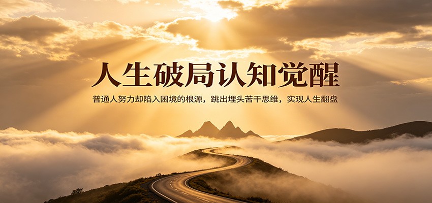 人生破局认知觉醒，普通人努力却陷入困境的根源，跳出埋头苦干思维，实现人生翻盘-优优云网创