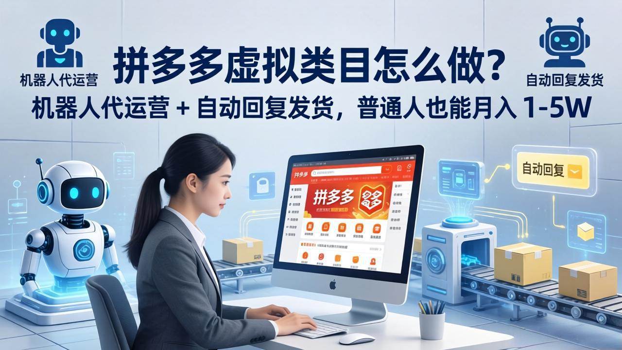 （18111期）拼多多虚拟类目怎么做？机器人代运营 + 自动回复发货，普通人也能月入 1-5W-优优云网创