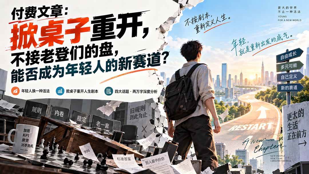 (20557期)付费文章:掀桌子重开,不接老登们的盘,能否成为年轻人的新赛道?-优优云网创