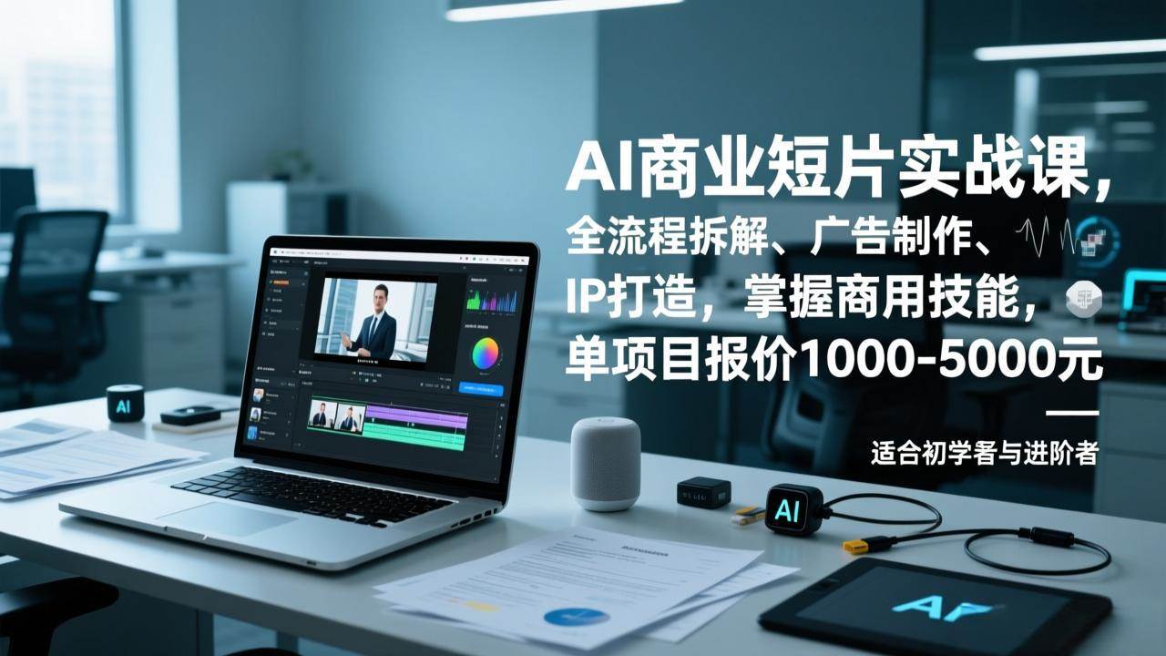 （17050期）AI商业短片实战课，全流程拆解、广告制作、IP打造，掌握商用技能，单项目报价1000-5000元-优优云网创