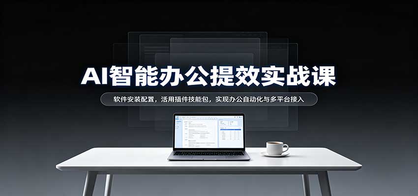 AI智能办公提效实战课：软件安装配置，活用插件技能包，实现办公自动化与多平台接入-优优云网创