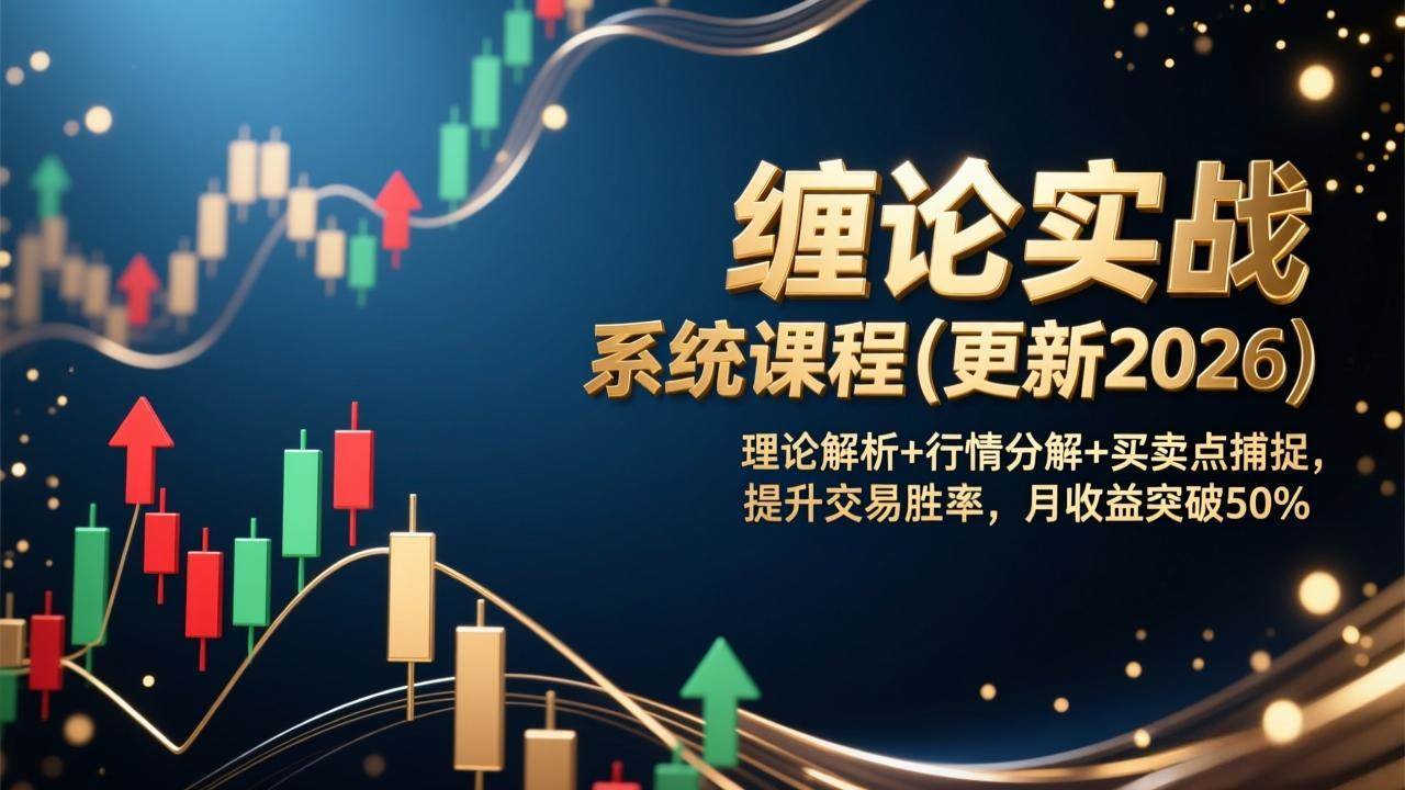 (17136期)缠论实战系统课程(更新2026),理论解析+行情分解+买卖点捕捉,提升交易胜率,月收益突破50%-优优云网创