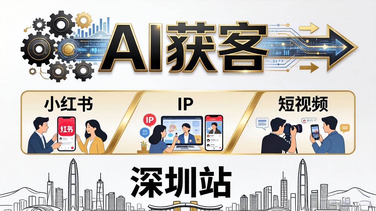 （18226期）2026AI获客大课深圳站：4月17日-19日3天2夜拆透小红书+IP+短视频，老板操盘手必来-优优云网创