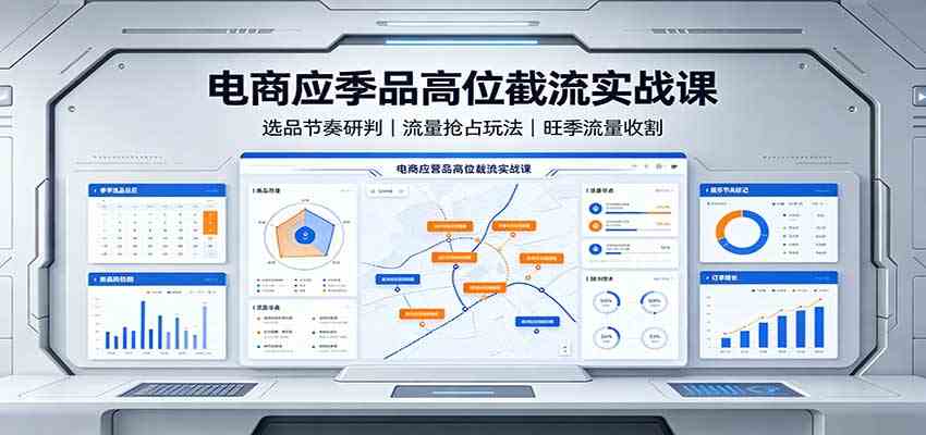 电商应季品高位截流实战课：选品节奏研判，流量抢占玩法，旺季流量收割-优优云网创