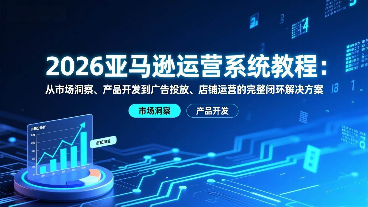 （17208期）2026亚马逊运营系统教程：从市场洞察、产品开发到广告投放、店铺运营的完整闭环解决方案-优优云网创