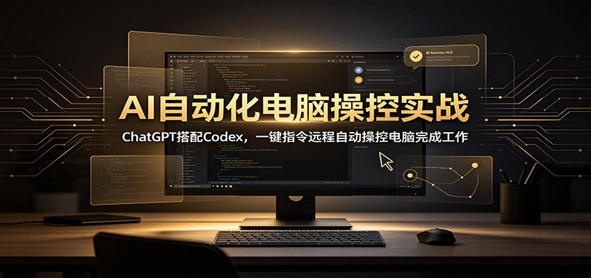 AI自动化电脑操控实战：ChatGPT搭配Codex，一键指令远程自动操控电脑完成工作-优优云网创