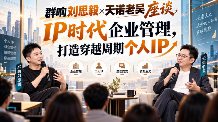 群响刘思毅×天诺老吴座谈，IP时代企业管理，打造穿越周期个人IP-优优云网创
