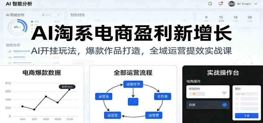 AI淘系电商盈利新增长，AI开挂玩法，爆款作品打造，全域运营提效实战课-优优云网创