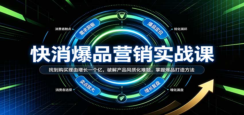 快消爆品营销实战课：找到购买理由增长一个亿，破解产品同质化难题，掌握爆品打造方法-优优云网创