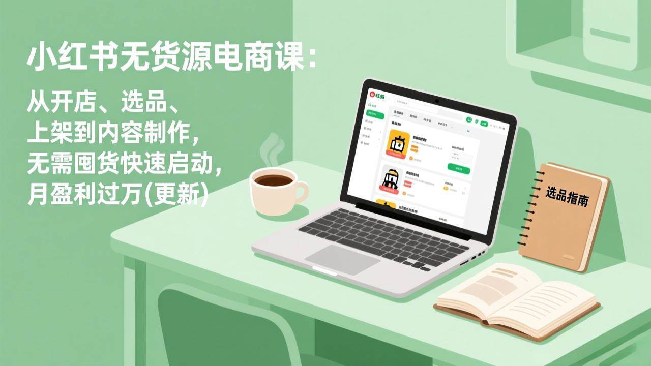 （18420期）小红书无货源电商课(5月12更新)：从开店、选品、上架到内容制作，无需囤货快速启动，月盈利过万-优优云网创