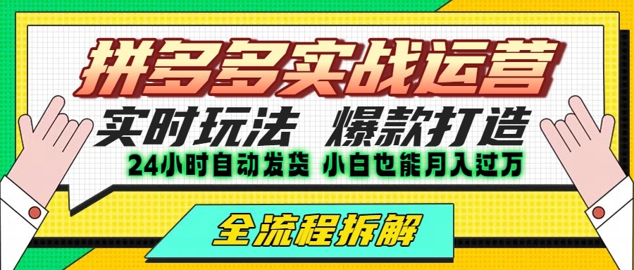 拼多多最新实战运营高投产：长久稳定项目，单店利润一天三位数-优优云网创