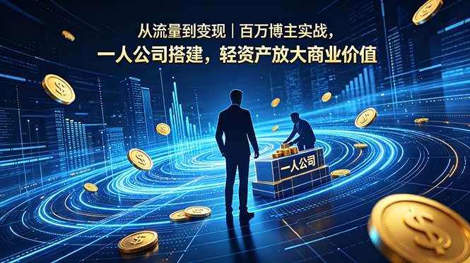 (18645期)从流量到变现|百万博主实战,一人公司搭建,轻资产放大商业价值-优优云网创