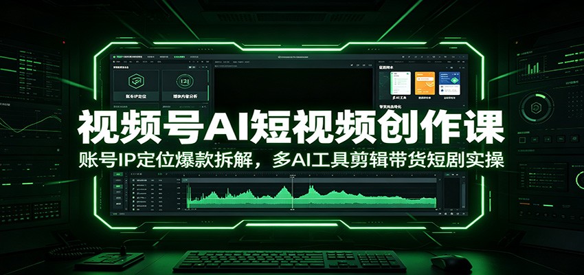 视频号AI短视频创作课:账号IP定位爆款拆解,多AI工具剪辑带货短剧实操-优优云网创