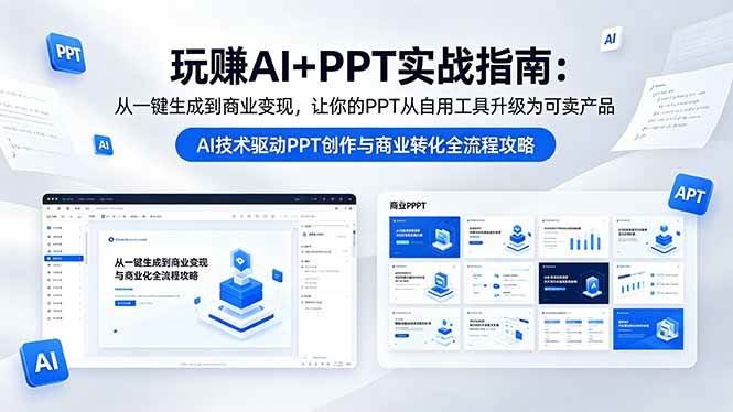 （18448期）玩赚AI+PPT实战指南-更新5月13：从一键生成到商业变现，让你的PPT从自用工具升级为可卖产品-优优云网创