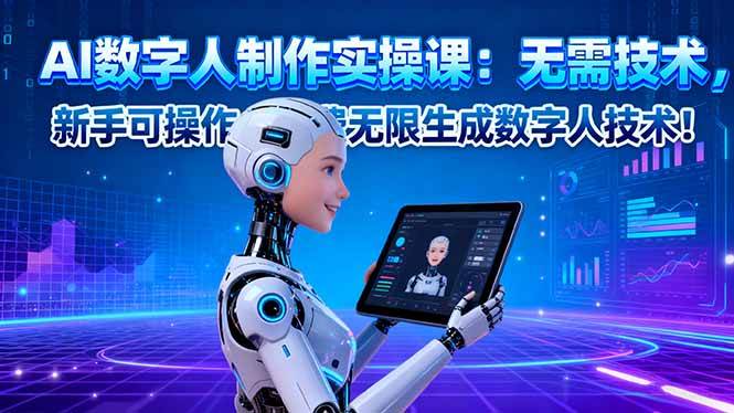 （16376期）AI数字人制作实操课：无需技术，新手可操作，免费无限生成数字人技术！-优优云网创