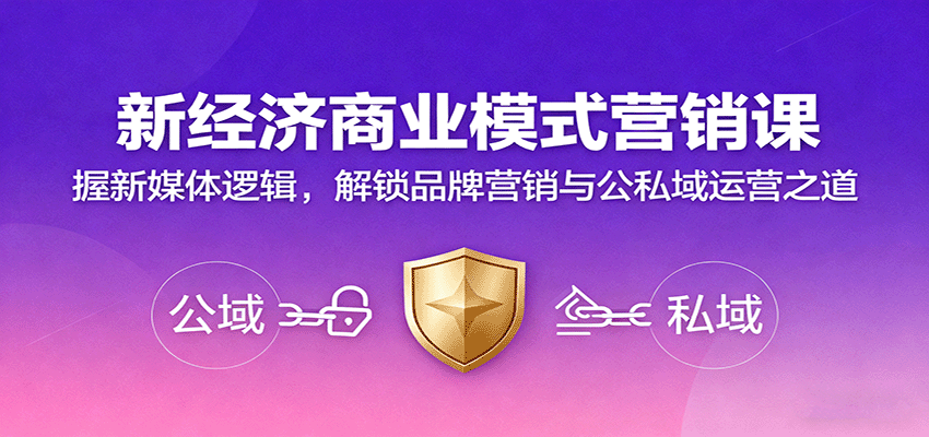 新经济商业模式营销课，握新媒体逻辑，解锁品牌营销与公私域运营之道-优优云网创