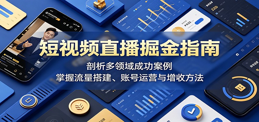 短视频直播掘金指南:剖析多领域成功案例,掌握流量搭建、账号运营与增收方法-优优云网创