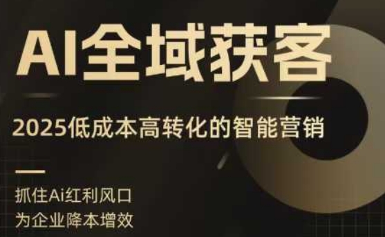 AI全域获客实训营,2025低成本高转化的智能营销,精准找客,高效营销-优优云网创